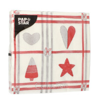 Papstar 20 Servietten, 3-lagig 1/4-Falz 33 cm x 33 cm &quot;Sewings&quot;