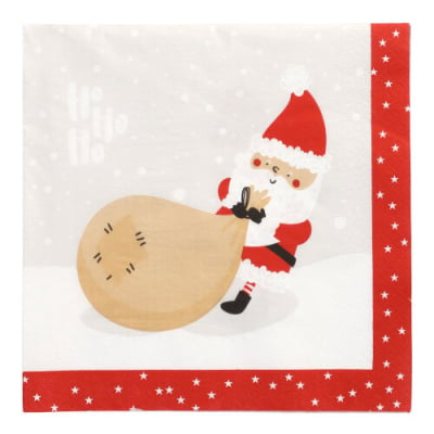 Papstar 20 Servietten, 3-lagig 1/4-Falz 40 cm x 40 cm &quot;Lutins de Noel&quot;