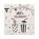 Papstar 20 Servietten, 3-lagig 1/4-Falz 33 cm x 33 cm &quot;Lets Celebrate&quot;