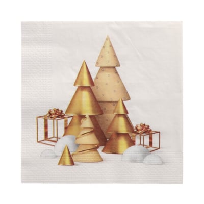 20 Servietten, 3-lagig 1/4-Falz 33 cm x 33 cm &quot;Scene de Noel&quot;