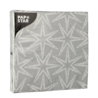 Papstar 20 Servietten, 3-lagig 1/4-Falz 33 cm x 33 cm &quot;Stars&quot;