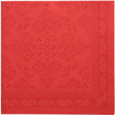 50 Servietten &quot;ROYAL Collection&quot; 1/4-Falz 40 cm x 40 cm rot &quot;Arabesque&quot;