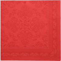 Papstar 50 Servietten &quot;ROYAL Collection&quot; 1/4-Falz 40 cm x 40 cm rot &quot;Arabesque&quot;