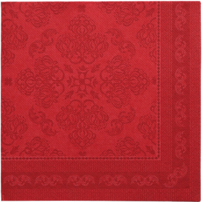 Papstar 50 Servietten &quot;ROYAL Collection&quot; 1/4-Falz 40 cm x 40 cm bordeaux &quot;Arabesque&quot;