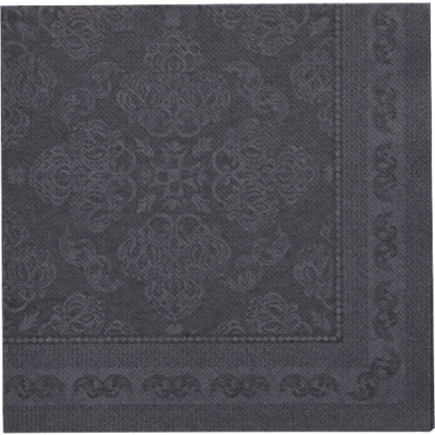 50 Servietten &quot;ROYAL Collection&quot; 1/4-Falz 40 cm x 40 cm schwarz &quot;Arabesque&quot;