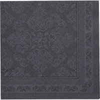 Papstar 50 Servietten &quot;ROYAL Collection&quot; 1/4-Falz 40 cm x 40 cm schwarz &quot;Arabesque&quot;