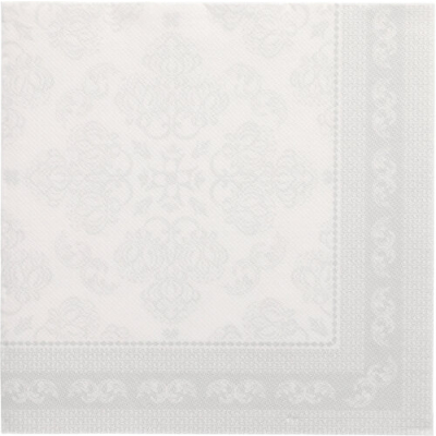 Papstar 50 Servietten &quot;ROYAL Collection&quot; 1/4-Falz 40 cm x 40 cm weiss &quot;Arabesque&quot;