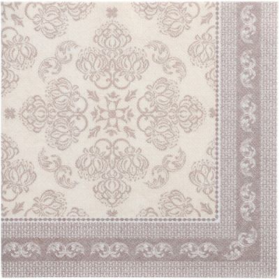 50 Servietten &quot;ROYAL Collection&quot; 1/4-Falz 40 cm x 40 cm mocca &quot;Arabesque&quot;