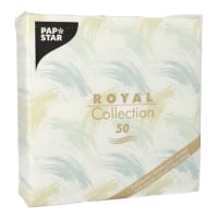 Papstar 50 Servietten &quot;ROYAL Collection&quot; 1/4-Falz 40 cm x 40 cm arktikblau &quot;Brushstroke&quot;