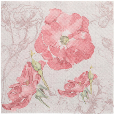 50 Servietten &quot;ROYAL Collection&quot; 1/4-Falz 40 cm x 40 cm rosa &quot;Blossom&quot;