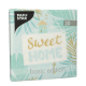 Papstar 30 Servietten, 3-lagig 1/4-Falz 33 cm x 33 cm mint &quot;Sweet Home&quot;