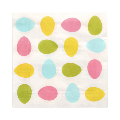 Papstar 20 Servietten, 3-lagig 1/4-Falz 33 cm x 33 cm "&Auml;gg"