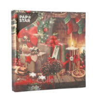 Papstar 20 Servietten, 3-lagig 1/4-Falz 33 cm x 33 cm &quot;Cozy Christmas&quot;