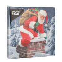 Papstar 20 Servietten, 3-lagig 1/4-Falz 33 cm x 33 cm &quot;Down the Chimney&quot;