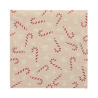 Papstar 20 Servietten, 3-lagig 1/4-Falz 33 cm x 33 cm natur &quot;Candy Canes&quot; aus recyceltem Papier