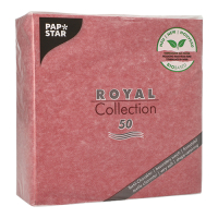 Papstar 50 Servietten &quot;ROYAL Collection&quot; 1/4-Falz 40 cm x 40 cm bordeaux in Papierverpackung