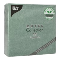 50 Servietten &quot;ROYAL Collection&quot; 1/4-Falz 40 cm x 40 cm dunkelgr&uuml;n in Papierverpackung