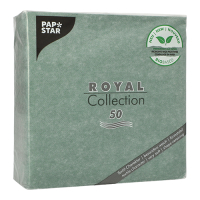 Papstar 50 Servietten &quot;ROYAL Collection&quot; 1/4-Falz 40 cm x 40 cm dunkelgr&uuml;n in Papierverpackung