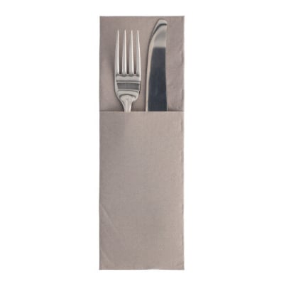 Papstar 50 Servietten &quot;ROYAL Collection&quot; 48 cm x 30 cm grau mit Besteckfalz