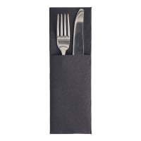 Papstar 50 Servietten &quot;ROYAL Collection&quot; 48 cm x 30 cm schwarz mit Besteckfalz