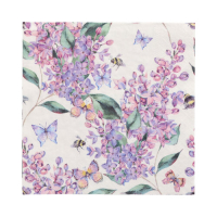 20 Servietten, 3-lagig 1/4-Falz 33 cm x 33 cm &quot;Lilac...