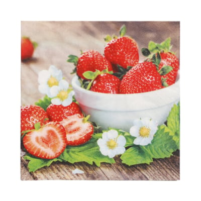 20 Servietten, 3-lagig 1/4-Falz 33 cm x 33 cm &quot;Strawberry Taste&quot;