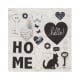 20 Servietten, 3-lagig 1/4-Falz 33 cm x 33 cm &quot;Home&quot;