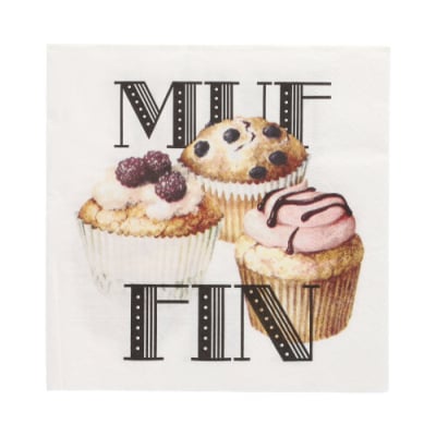 20 Servietten, 3-lagig 1/4-Falz 33 cm x 33 cm &quot;Muffin&quot;