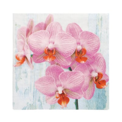 20 Servietten, 3-lagig 1/4-Falz 33 cm x 33 cm &quot;Phalaenopsis&quot;