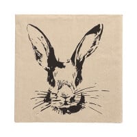 Papstar 20 Servietten, 3-lagig 1/4-Falz 33 cm x 33 cm natur &quot;My Name is Rabbit&quot; aus recyceltem Papier