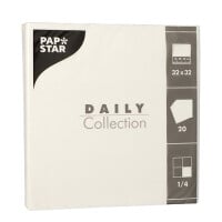 Papstar 20 Servietten &quot;DAILY Collection&quot; 1/4-Falz 32 cm x 32 cm weiss