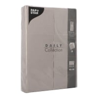 Papstar 50 Servietten &quot;DAILY Collection&quot; 48 cm x 30 cm grau mit Besteckfalz