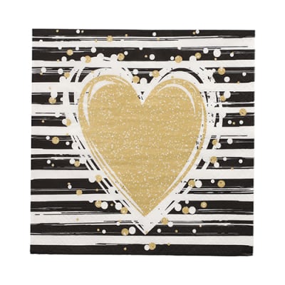 30 Servietten, 3-lagig 1/4-Falz 33 cm x 33 cm &quot;Sparkling Heart&quot;