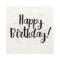 Papstar 30 Servietten, 3-lagig 1/4-Falz 33 cm x 33 cm &quot;Happy Birthday&quot;