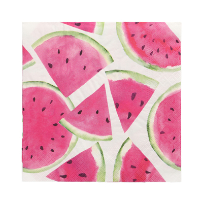 20 Servietten, 3-lagig 1/4-Falz 33 cm x 33 cm &quot;Watermelon&quot;