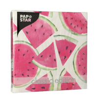 Papstar 20 Servietten, 3-lagig 1/4-Falz 33 cm x 33 cm &quot;Watermelon&quot;