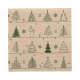 20 Servietten, 3-lagig 1/4-Falz 33 cm x 33 cm natur &quot;Various X-Mas Trees&quot; aus recyceltem Papier