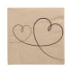 20 Servietten, 3-lagig 1/4-Falz 33 cm x 33 cm natur &quot;Love&quot; aus recyceltem Papier