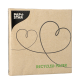 20 Servietten, 3-lagig 1/4-Falz 33 cm x 33 cm natur &quot;Love&quot; aus recyceltem Papier