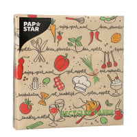 Papstar 20 Servietten, 3-lagig 1/4-Falz 33 cm x 33 cm natur &quot;Enjoy your meal&quot; aus recyceltem Papier