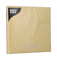 Papstar 20 Servietten, 3-lagig 1/4-Falz 33 cm x 33 cm gold