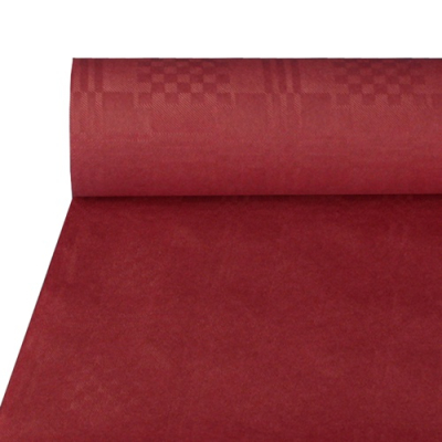 Papstar Papiertischtuch mit Damastpr&auml;gung 50 m x 1 m bordeaux