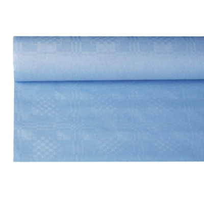 Papstar Papiertischtuch mit Damastpr&auml;gung 8 m x 1,2 m hellblau