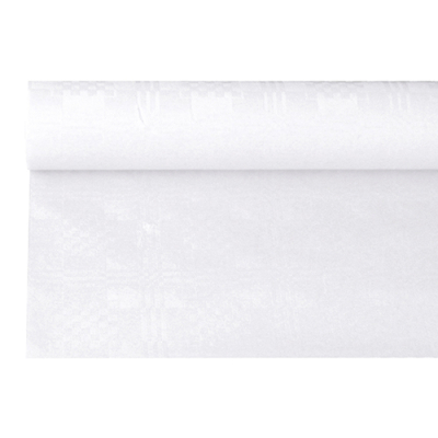 Papstar Papiertischtuch mit Damastpr&auml;gung 6 m x 1,2 m weiss