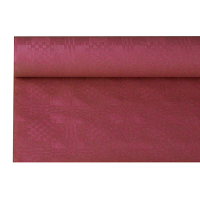 Papstar Papiertischtuch mit Damastpr&auml;gung 6 m x 1,2 m bordeaux