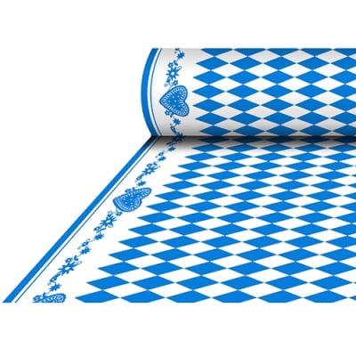 Tischdecke, stoff&auml;hnlich, Airlaid 25 m x 1,18 m &quot;Bayrisch Blau&quot;