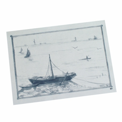 Papstar 100 Tischsets, Papier 30 cm x 40 cm weiss &quot;Ruderboot&quot;