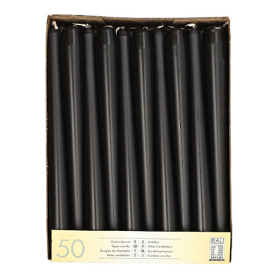 50 Leuchterkerzen &Oslash; 2,2 cm x 25 cm schwarz