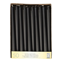 50 Leuchterkerzen &Oslash; 2,2 cm x 25 cm schwarz