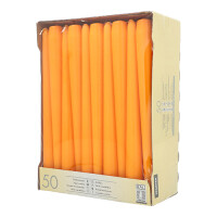 50 Leuchterkerzen &Oslash; 2,2 cm x 25 cm orange